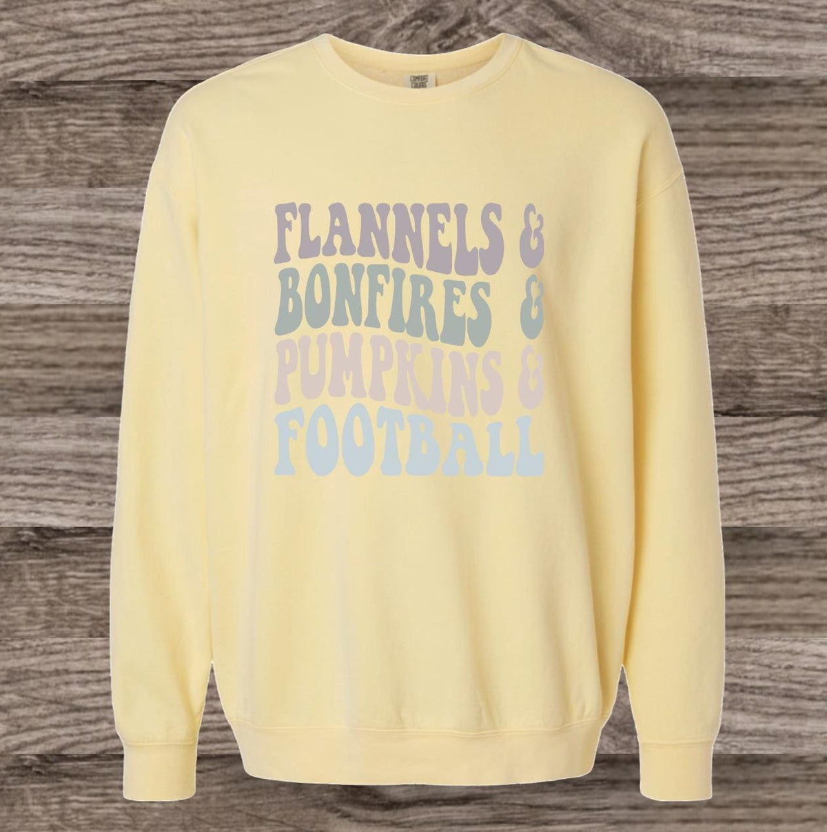 Flannels, Bonfires, Pumpkins & Football Sweatshirt, Fall Shirt, Halloween Shirt