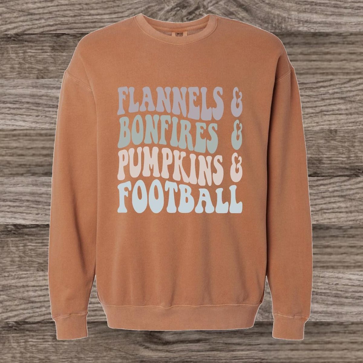 Flannels, Bonfires, Pumpkins & Football Sweatshirt, Fall Shirt, Halloween Shirt