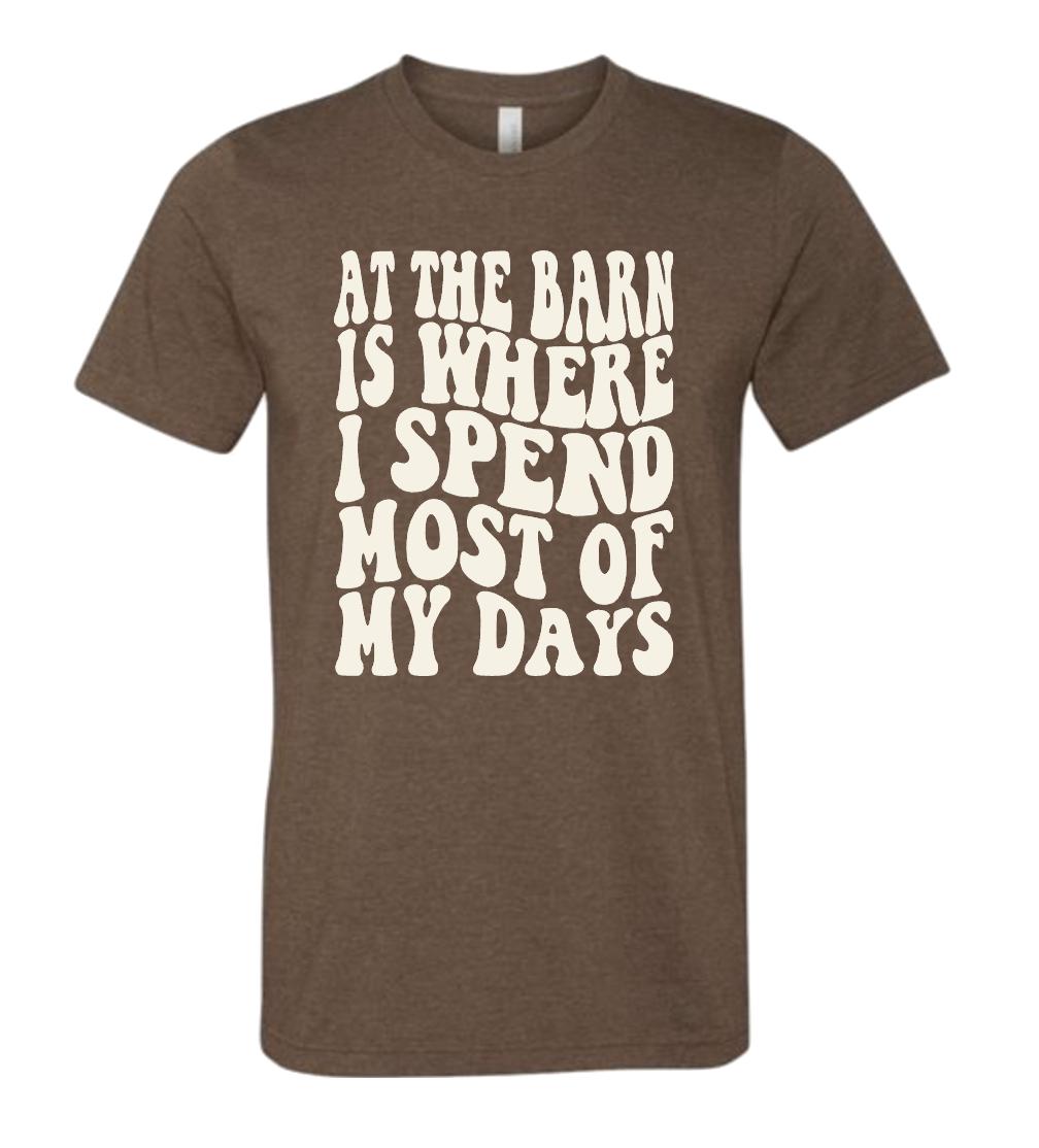 At the barn is where I spend most of my days t-shirt