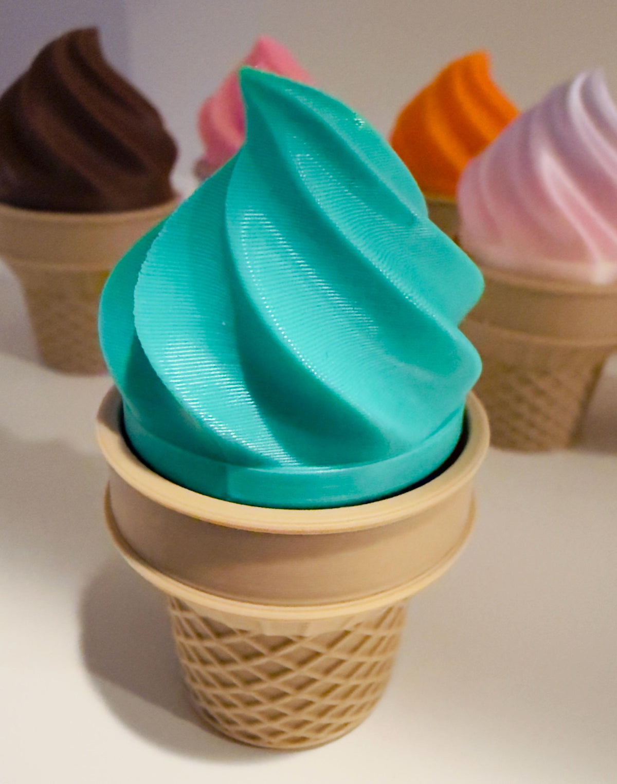Ice Cream Clicker Fidget Toy Keychain